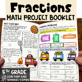 5th Grade Math Project Booklet Fractions Math Review Math 
