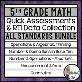 5th Grade Math - Quick Assessments and RTI Data Collection BUNDLE