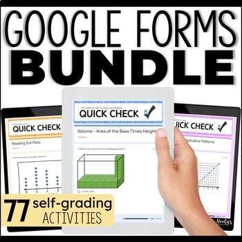 Preview of 5th Grade Math Quick Check Daily Work Google Forms Bundle