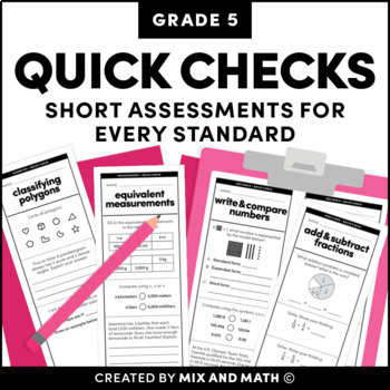 Preview of 5th Grade Math Quick Checks