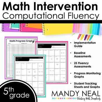 Preview of 5th Grade Math RTI Computational Fluency Progress Monitoring