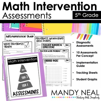 Preview of 5th Grade Math Intervention Assessments