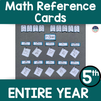 Preview of 5th Grade Math Reference Cards All Math Standards-ENTIRE YEAR Concepts in Action