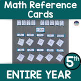 5th Grade Math Reference Cards All Math Standards-ENTIRE Y