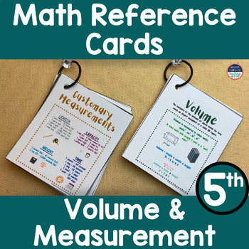 Preview of 5th Grade Math Reference Cards Volume & Measurement Concepts in Action