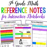 5th Grade Math Reference Notes for Interactive Notebooks -