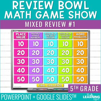 Preview of 5th Grade Math Spiral Review #1 Game Show | End of Year Test Prep Activity