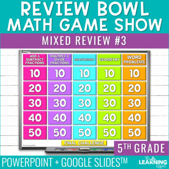 Preview of 5th Grade Math Spiral Review #3 Game Show | End of Year Test Prep Activity