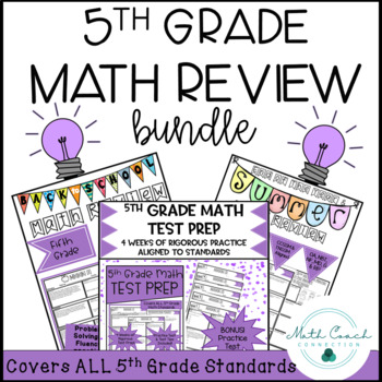 Preview of 5th Grade Math Review BUNDLE | Fifth Grade Math Cumulative Review