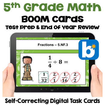 Preview of End of Year Review - 5th Grade Math Boom Cards Digital Resource