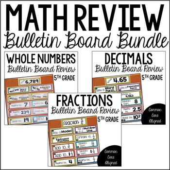 Preview of 5th Grade Math Review (Bulletin Board Review BUNDLE)