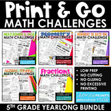 5th Grade Math Review | Math Centers | Math Test Prep Prin