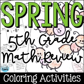 Preview of 5th Grade Math Review: Coloring Activities for Test Prep