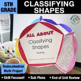 5th Grade Math Review Craft Classifying 2D & 3D Shapes a D