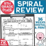 5th Grade Math Review Daily Spiral Morning Work Warm Ups B