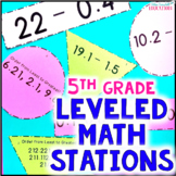 5th Grade Math Review - Differentiated Math Stations BUNDL