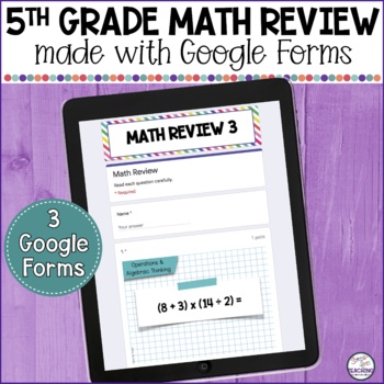 Preview of 5th Grade Math Review | Digital | Google Forms