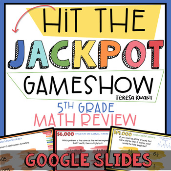 Preview of 5th Grade Math Review End of Year Game Show Google Slides