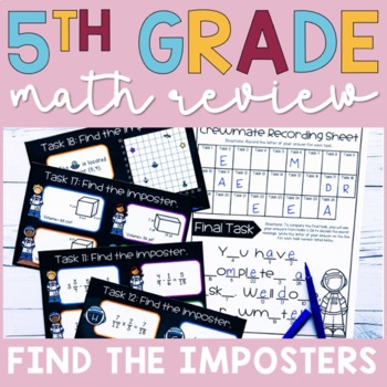 Preview of 5th Grade Math Review | End of Year Spiral Review | EDITABLE