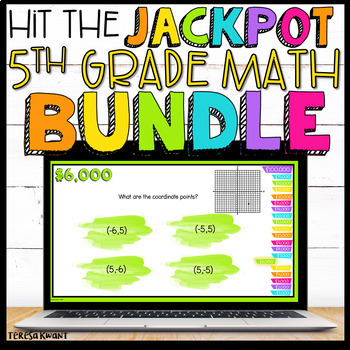 Preview of 5th Grade Math Review Game Show Bundle Google Slides & PowerPoint