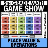 5th Grade Math Review Game Show Decimal Place Value, Multi