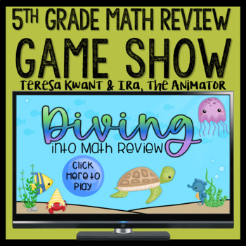 Preview of 5th Grade Math Review Game Show for Test Prep | Editable Jeopardy Style Activity
