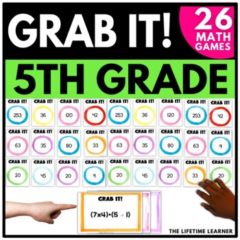 Preview of 5th Grade Math Games Bundle | Fifth Grade Grab It Math Centers