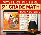 5th Grade Math Review | Mystery Picture Thanksgiving Cats