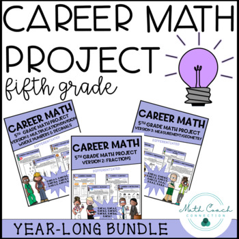 Preview of 5th Grade Math Review Project Bundle | Career Math 