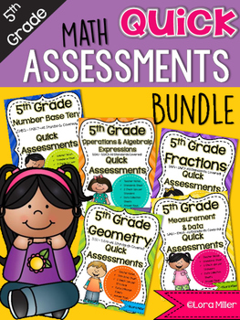 Preview of 5th Grade Math Review: Quick Assessments BUNDLE