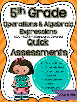 Preview of 5th Grade Math Review: Quick Assessments–Operations & Algebraic Thinking – 5.OA