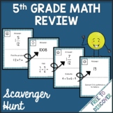5th Grade Math Review Scavenger Hunt Activity