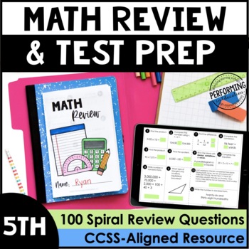 Preview of 5th Grade Math Review & Test Prep | Spiral Review
