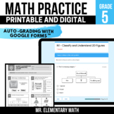 Preview of 5th Grade Math Review: Worksheets, Activities, and Skills Assessments Pack