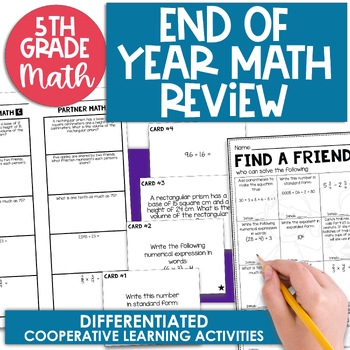 Preview of 5th Grade End of Year Math Review Activities for Last Day or Last Week of School