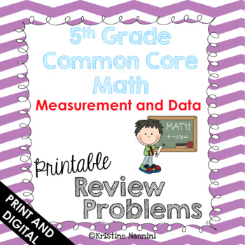 Preview of 5th Grade Math Review or Homework Problems Measurement and Data - Google Slides