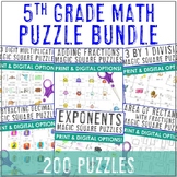 5th Grade Math Review or Test Prep Games, Activities, or W