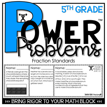 Preview of 5th Grade Word Problems Math Spiral Review | Fractions DISTANCE LEARNING Digital