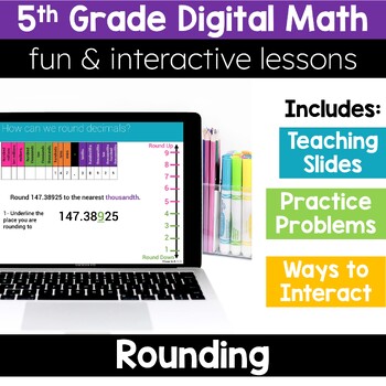 Preview of 5th Grade Math Rounding Decimals 5.NBT.4 Digital Math Resources Activities