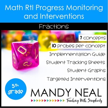 Preview of 5th Grade Math RtI Assessments & Intervention Binder Fractions Bundle