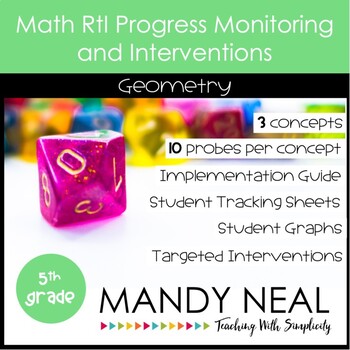 Preview of 5th Grade Math RtI Assessments & Intervention Binder Geometry Bundle