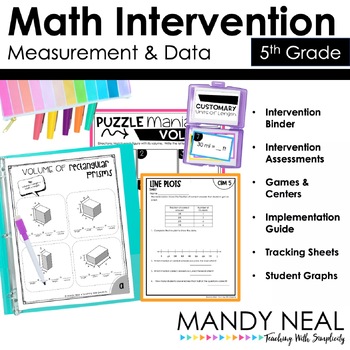Preview of 5th Grade Math RtI Assessments & Intervention Binder for Measurement & Data