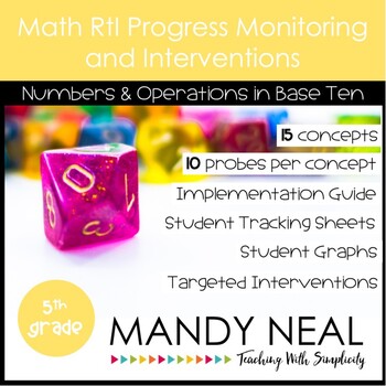 Preview of 5th Grade Math RtI Assessments & Intervention Binder NBT Bundle