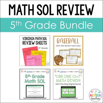 Preview of 5th Grade Math SOL Review Activities Bundle