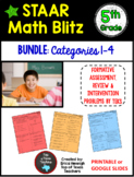 5th Grade Math STAAR Blitz BUNDLE of Categories 1-4 TEKS Based