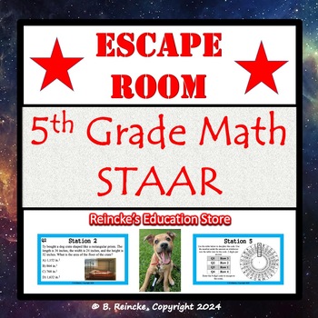 Preview of 5th Grade Math STAAR Escape Room (Digital or Paper)