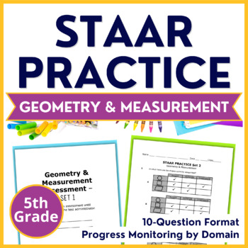 Preview of 5th Grade Math STAAR Practice Geometry & Measurement - TEKS Assessments
