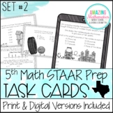 5th Grade Math STAAR Review & Prep - Task Cards Set #2 - P