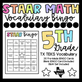 5th Grade Math STAAR Vocabulary BINGO