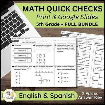Preview of 5th Grade Math Skills Assessments: Common Core Standards-Based Quick Checks